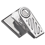 1″ Nickel Plated Steel 1-Hole Ribbed-Face Clip