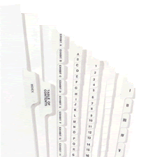 Collated Numbered Dividers