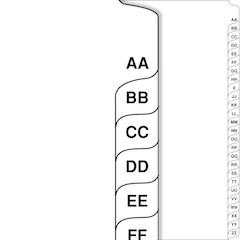 Collated Side Letter Size Alphabetic AA-ZZ Tabs 1/26th Cut-26/pk